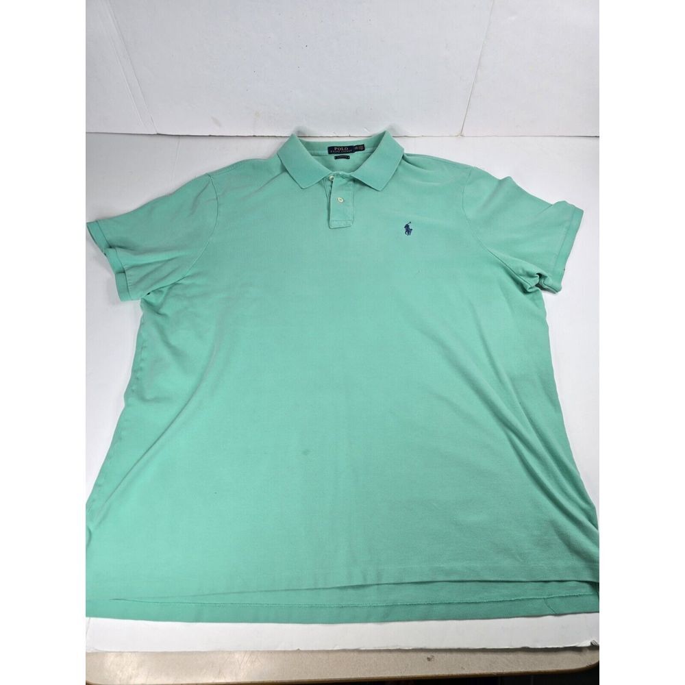 Vtg Polo Ralph Lauren Classic Fit Short Sleeve Polo‎ Shirt Mens 2XL XXL Green